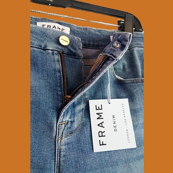 FRAME Denim NEW Bohemian: LE CROP Godet-Inset Flare Mini Boot Jean 29 - Picture 4 of 12